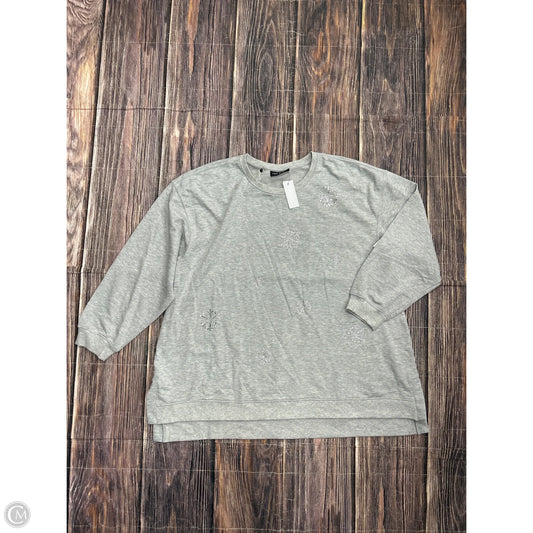 Sweatshirt Crewneck By Lane Bryant In Grey, Size: 2x
