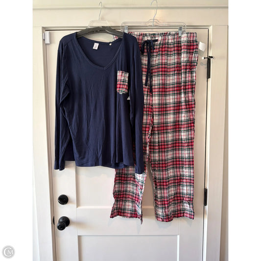 Pajamas 2pc By Liz Claiborne In Plaid Pattern, Size: 1x