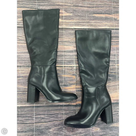 Boots Mid-calf Heels By Clothes Mentor In Black, Size: 7