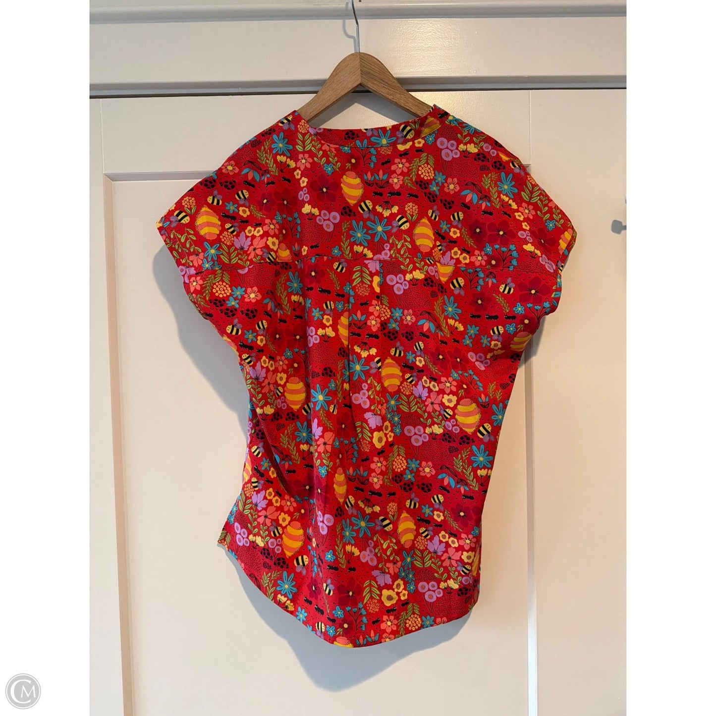 Top Short Sleeve By Clothes Mentor In Floral Print, Size: M