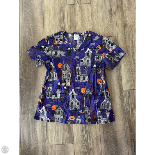 Top Short Sleeve By Cherokee In Multi-colored, Size: M