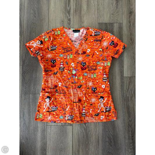 Top Short Sleeve By Cherokee In Multi-colored, Size: M