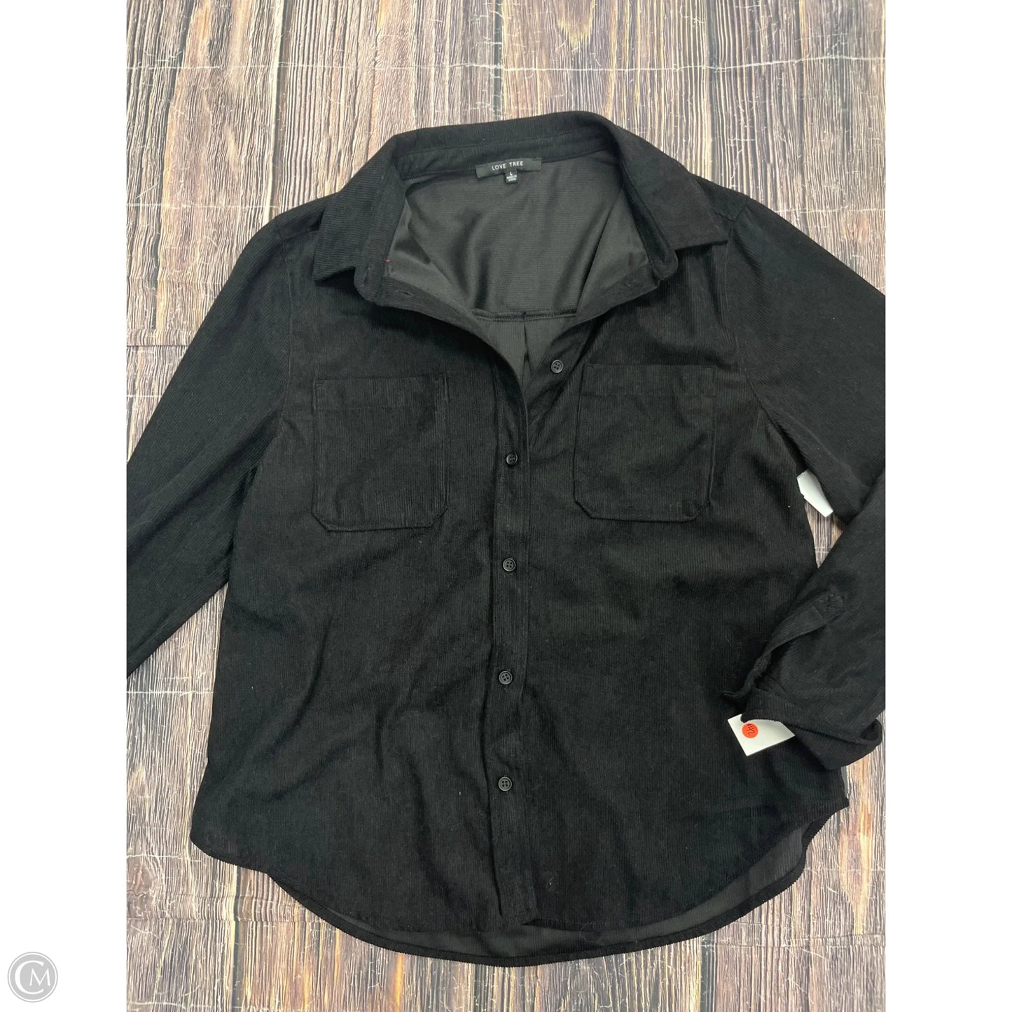 Top Long Sleeve By Love Tree In Black, Size: L