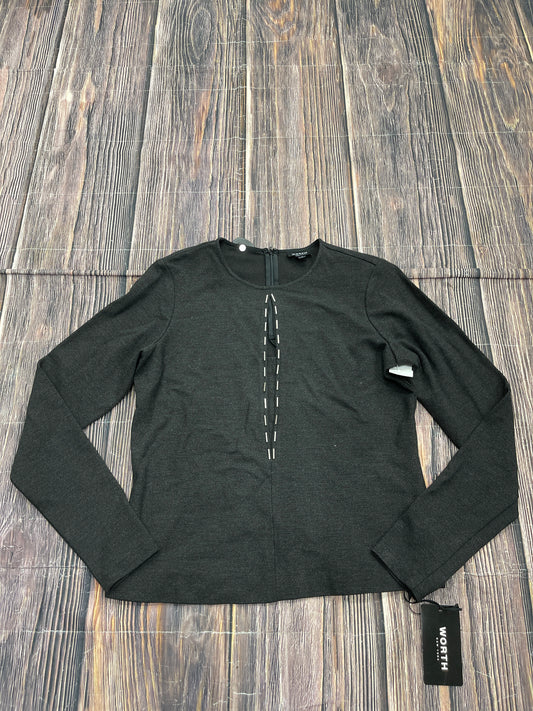 Top Long Sleeve By Worth Ny In Grey, Size: 8