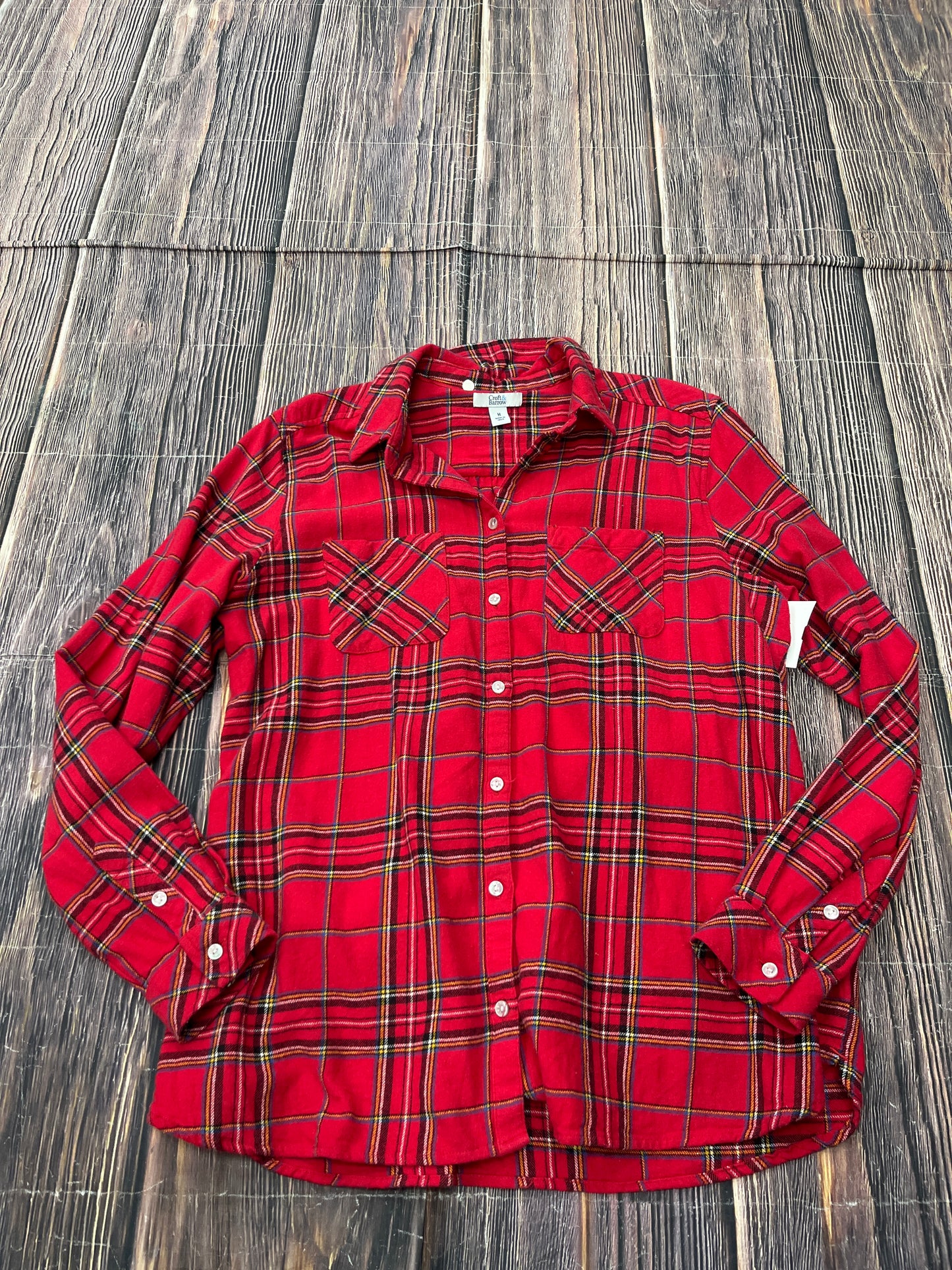 Top Long Sleeve By Croft And Barrow In Red, Size: M