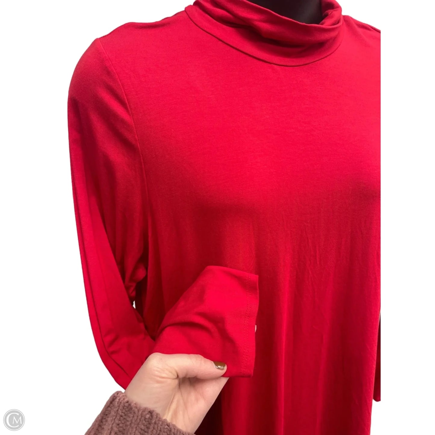Top Long Sleeve By Leo And Nicole In Red, Size: 1x