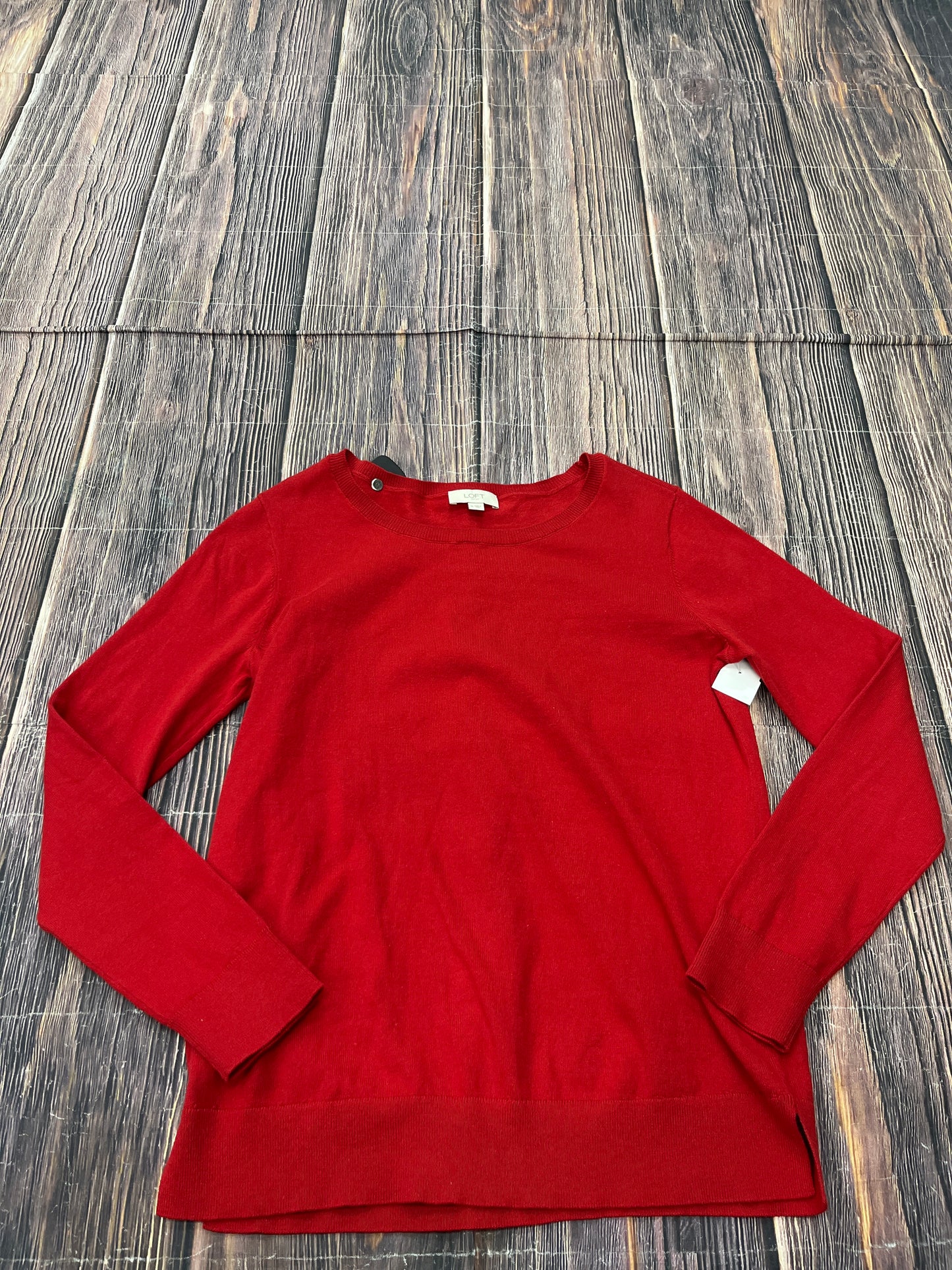 Top Long Sleeve By Loft In Red, Size: M