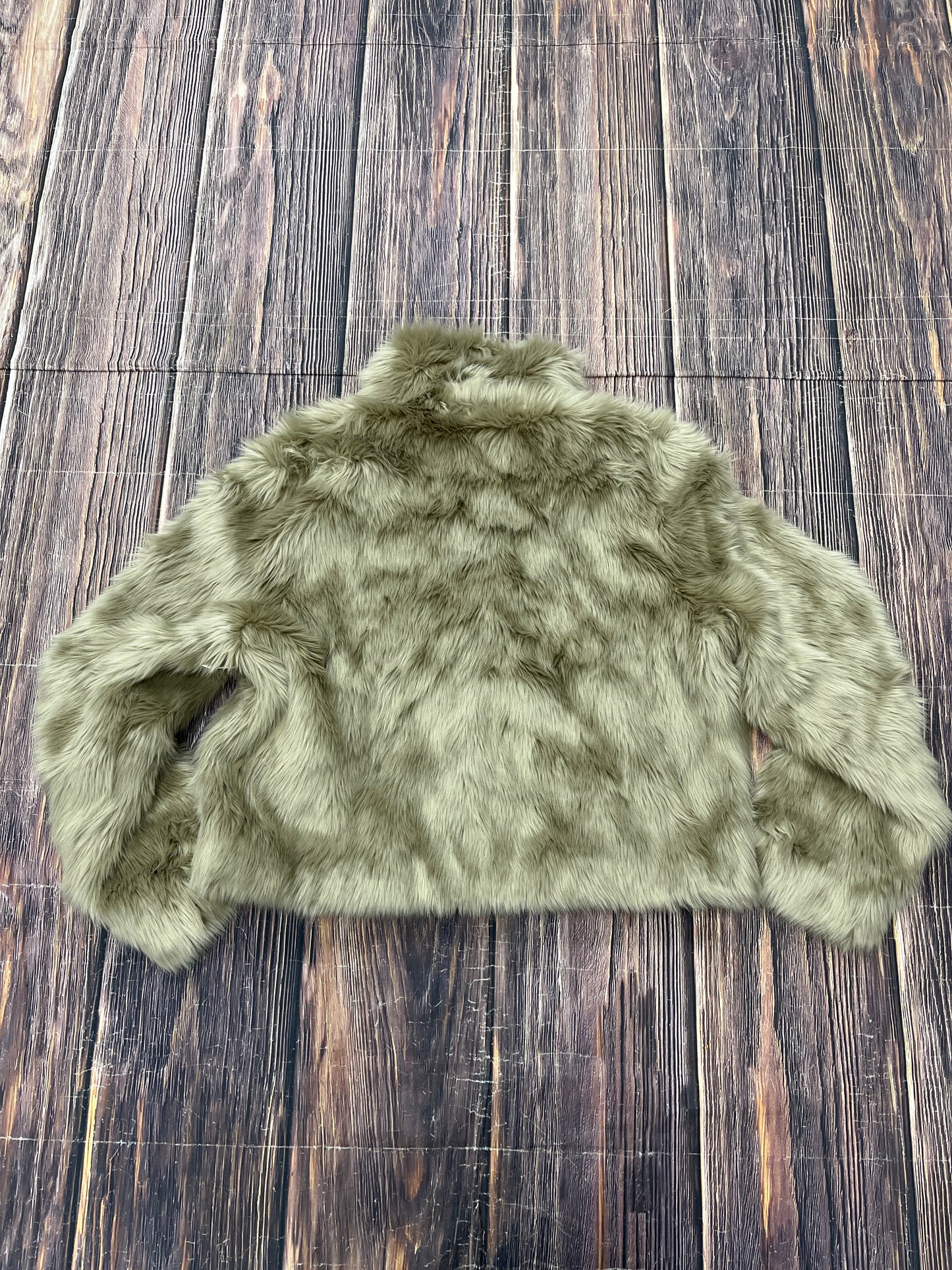 Jacket Faux Fur & Sherpa By Ena Pelly In Taupe, Size: 10