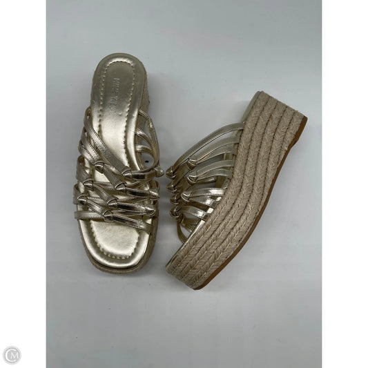 Sandals Heels Wedge By Nine West In Gold, Size: 7.5