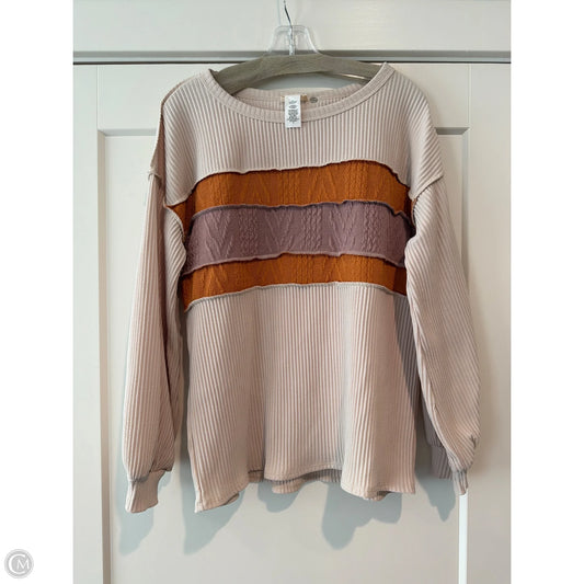 Top Long Sleeve By Bibi In Cream, Size: S