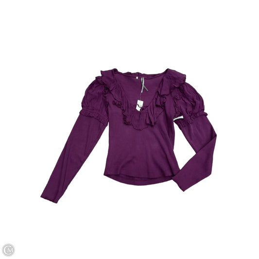 Top Long Sleeve By Anthropologie In Purple, Size: M