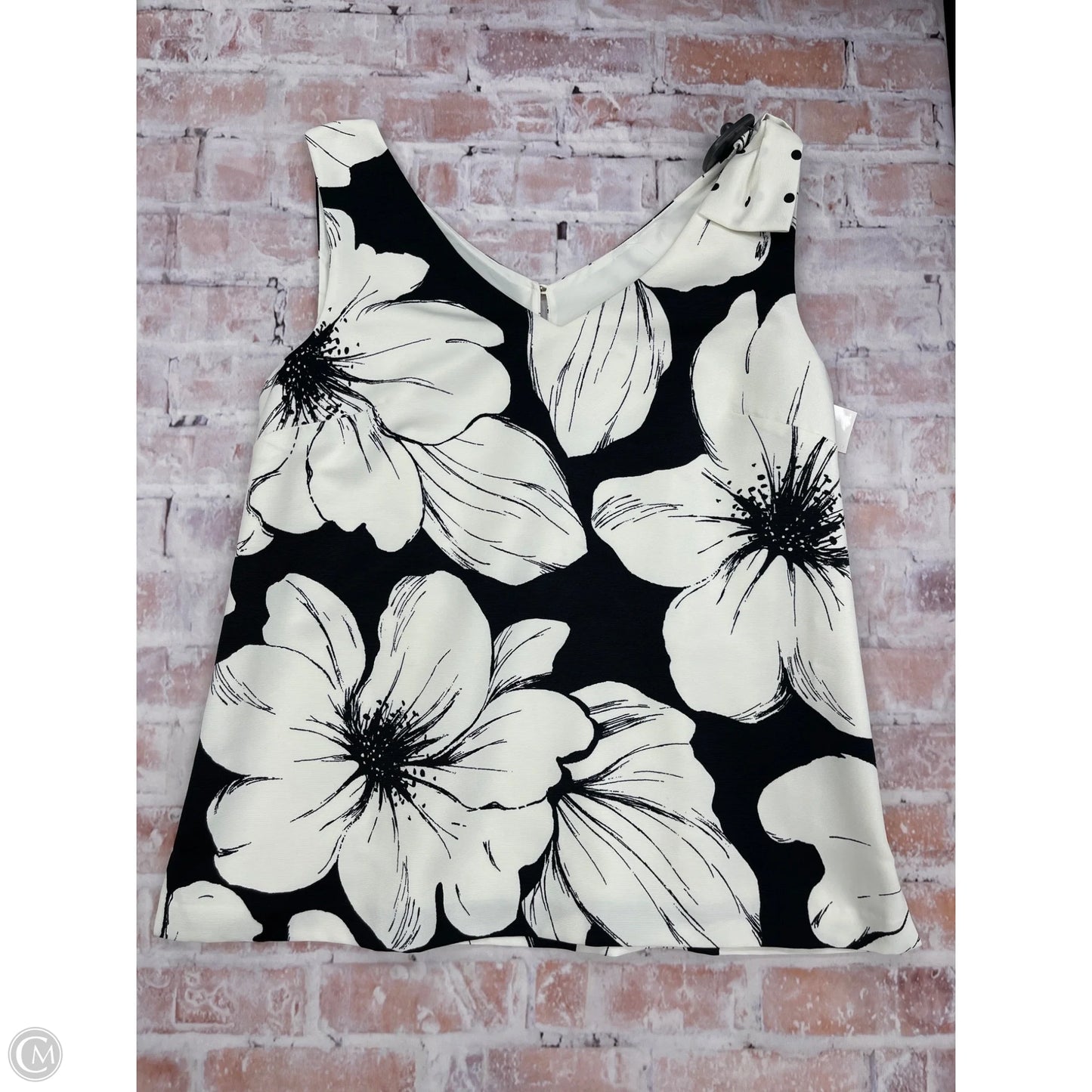 Top Sleeveless By Talbots In Black & White, Size: 10