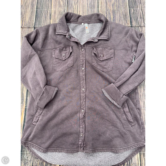 Jacket Shirt By Mono B In Purple, Size: 2x