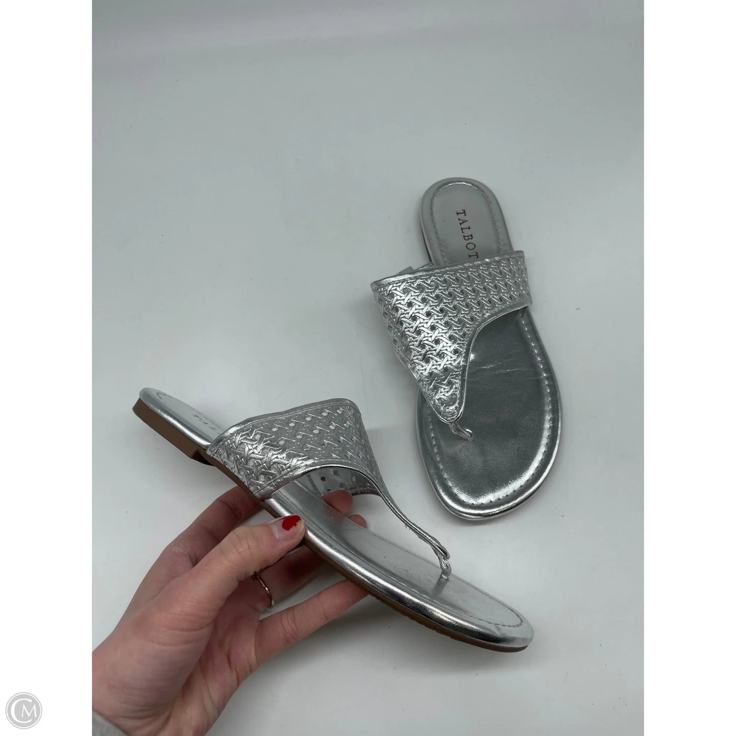 Sandals Flats By Talbots In Silver, Size: 7