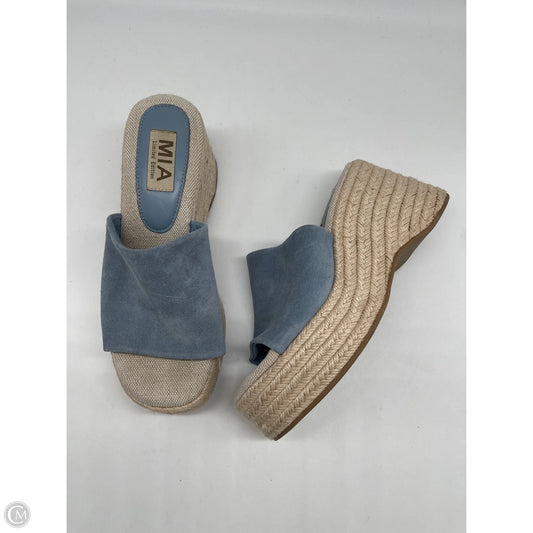 Sandals Heels Wedge By Mia In Blue, Size: 7