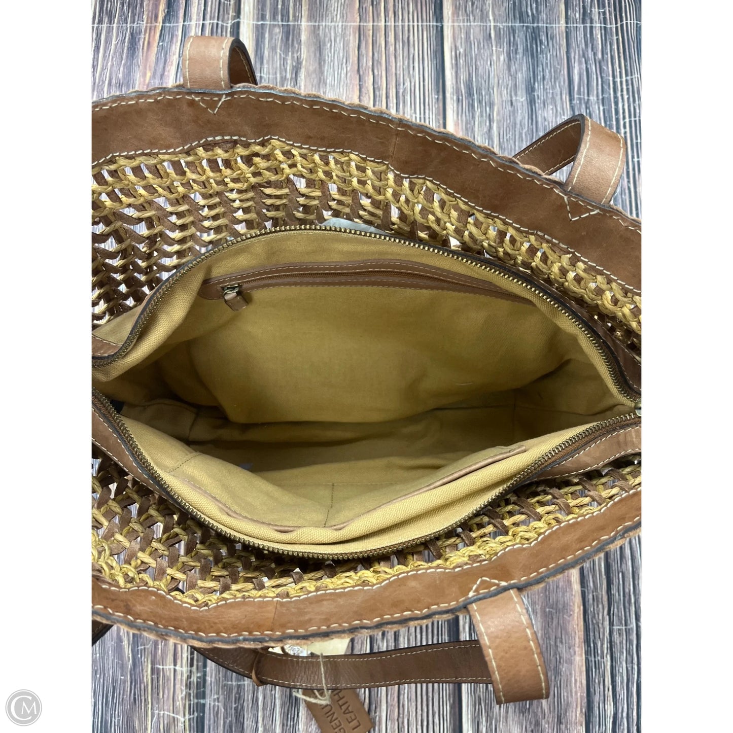 Handbag Leather By Clothes Mentor, Size: Large