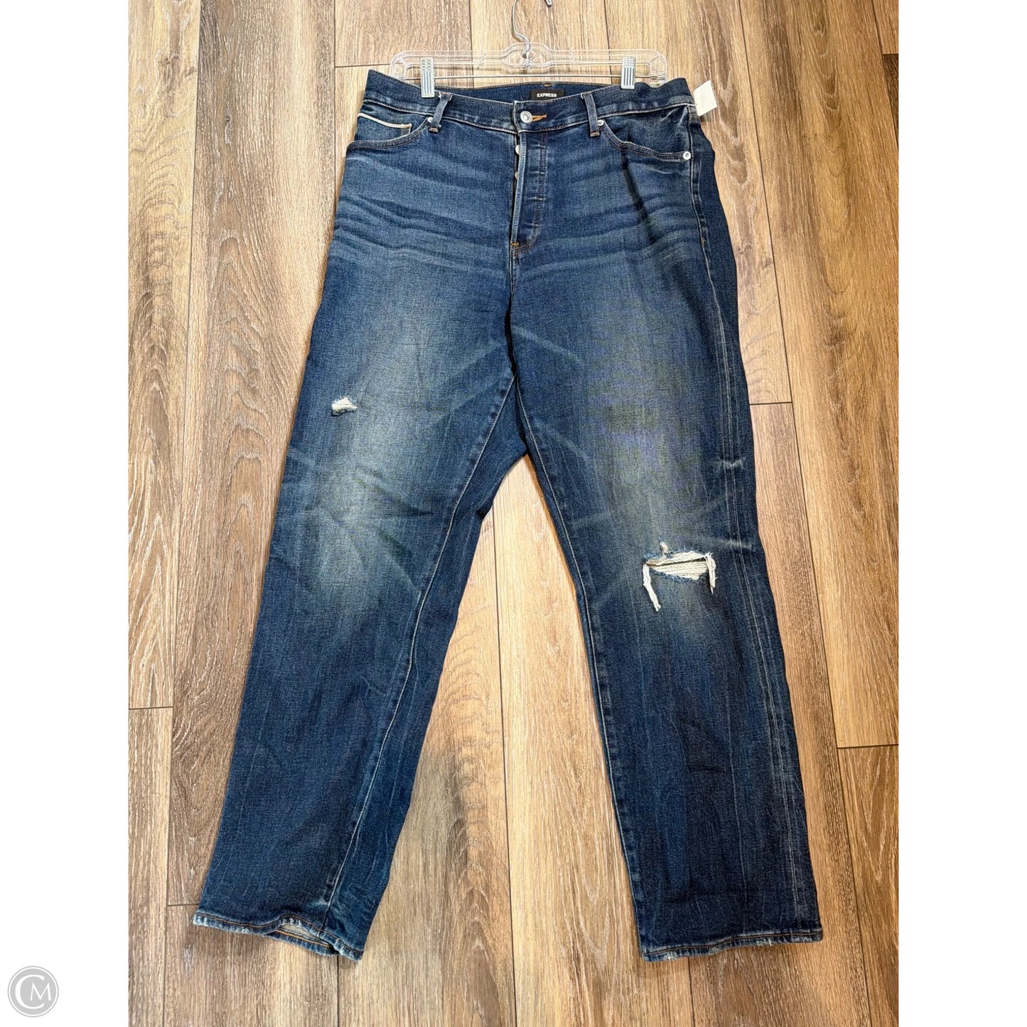 Jeans Straight By Express In Blue Denim, Size: 10