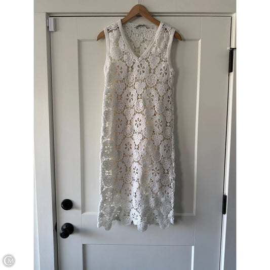 Dress Casual Midi By Zara In Cream, Size: L