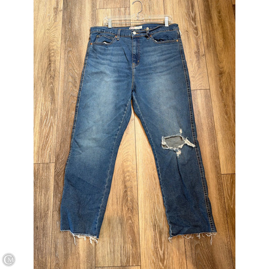 Jeans Straight By Levis In Blue Denim, Size: 16