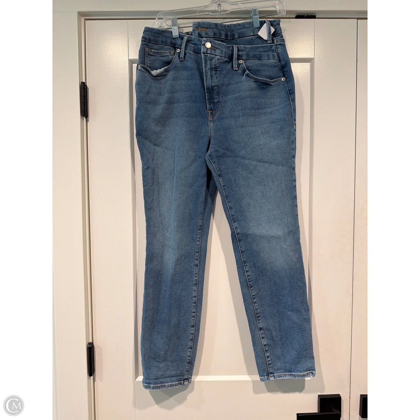 Jeans Straight By Good American In Blue Denim, Size: 12
