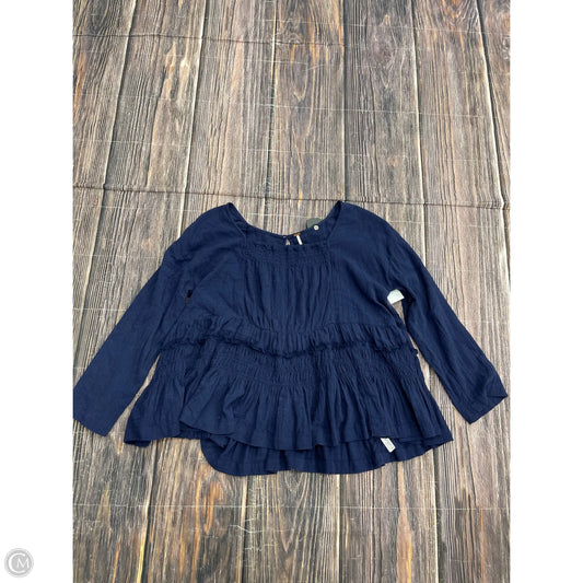 Top Long Sleeve By Free People In Blue, Size: S
