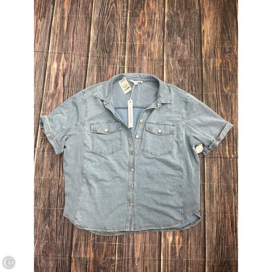Top Short Sleeve By Jane And Delancey In Blue, Size: 3x