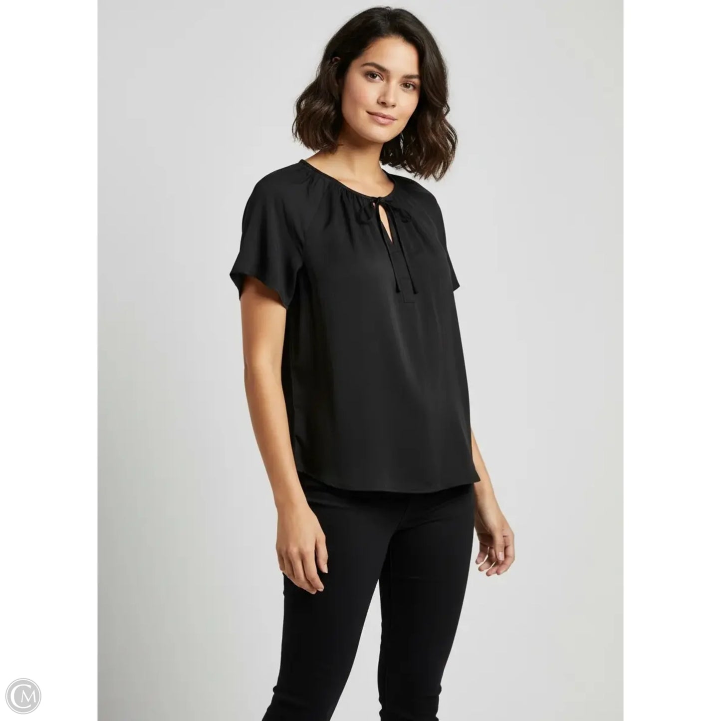 Top Short Sleeve By Simply Vera In Black, Size: S