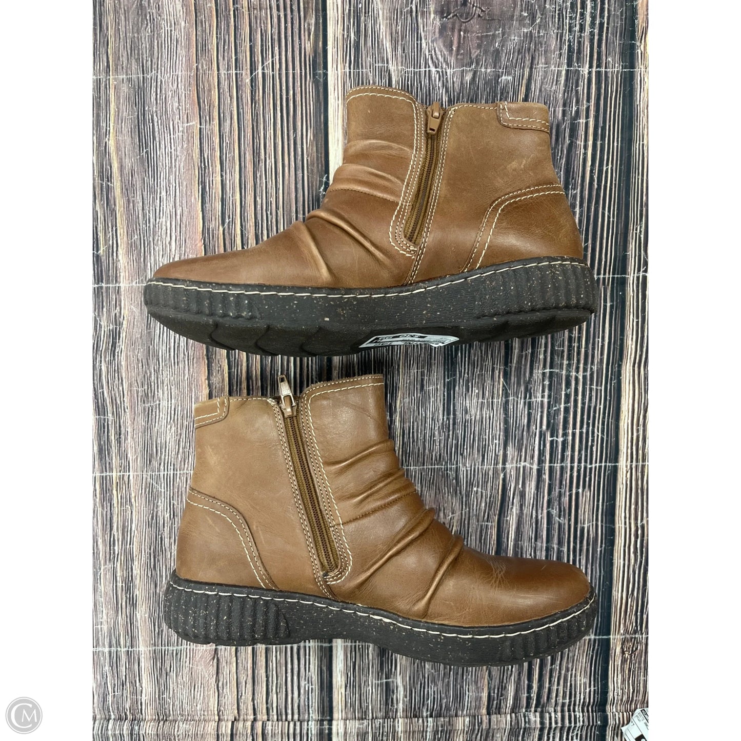 Boots Ankle Flats By Clarks In Brown, Size: 7