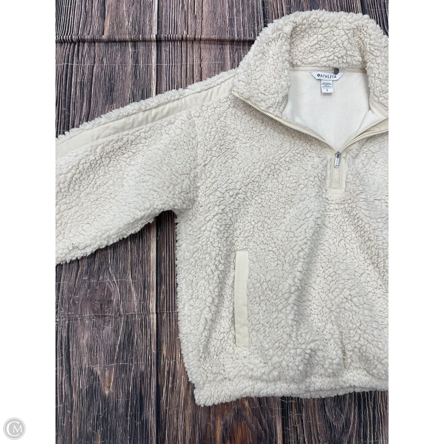 Sweatshirt Collar By Athleta In White, Size: S