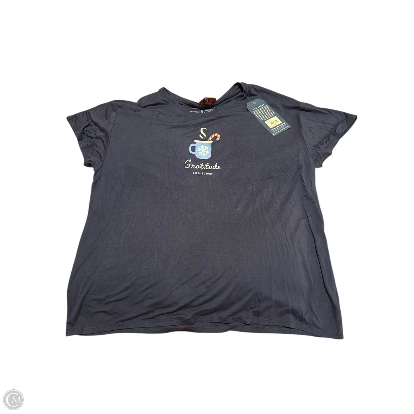 Top Short Sleeve By Life Is Good In Blue, Size: Xl