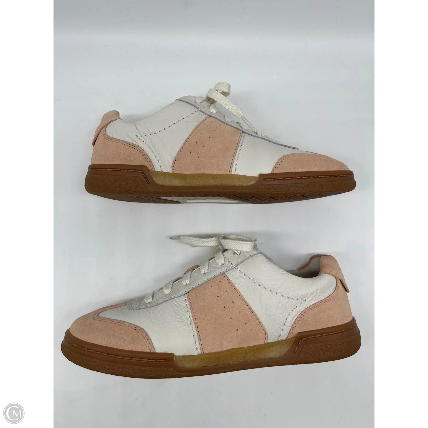 Shoes Sneakers By Clarks In Cream & Pink, Size: 10