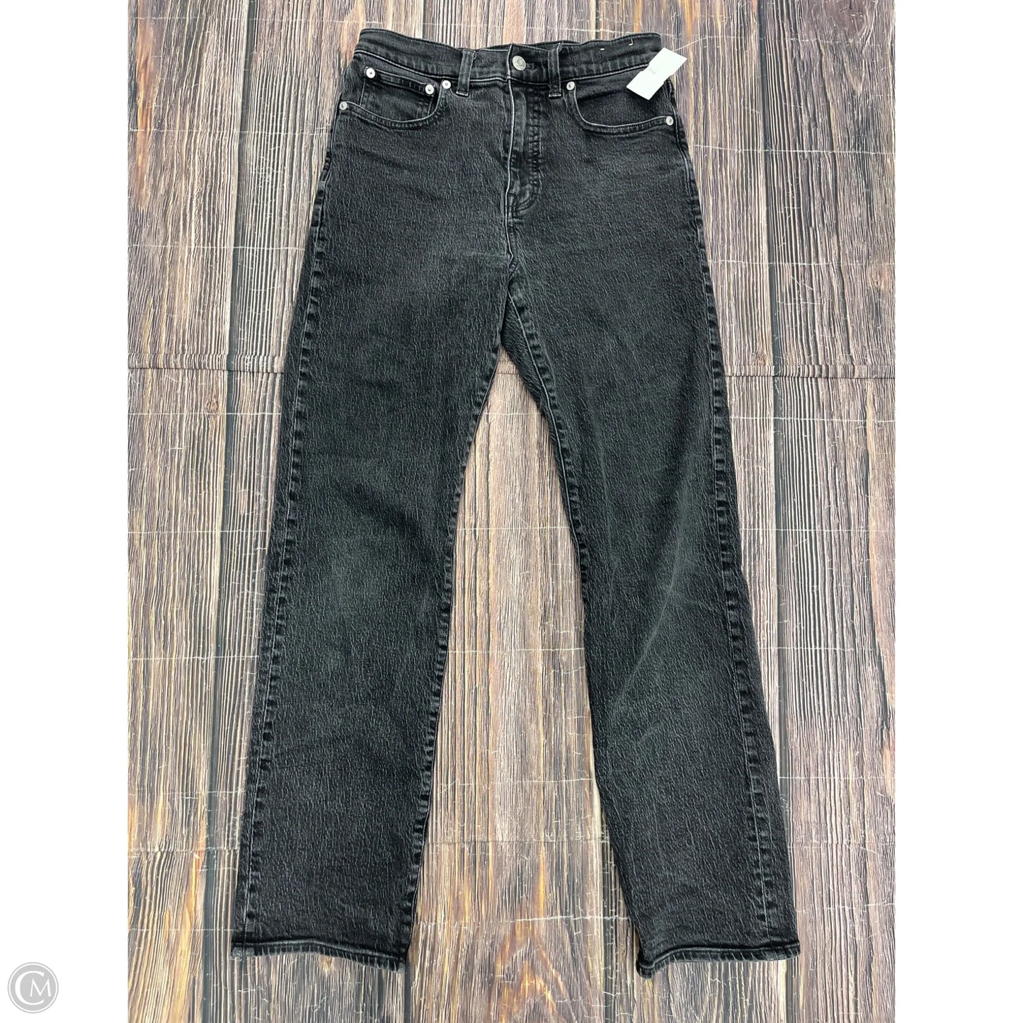 Jeans Straight By Madewell In Black Denim, Size: 4