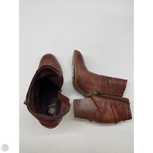 Boots Ankle Heels By Isola In Brown, Size: 5.5