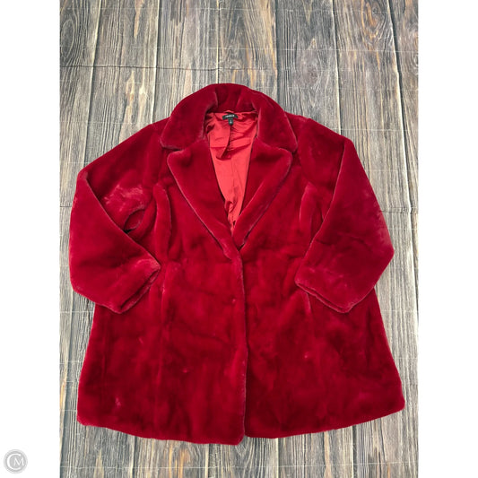 Coat Faux Fur & Sherpa By Torrid In Red, Size: 4x