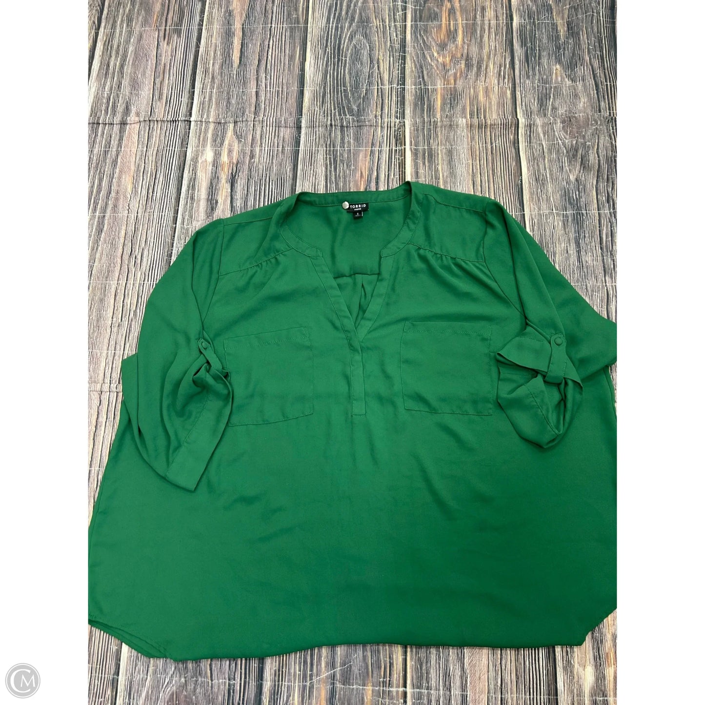 Top 3/4 Sleeve By Torrid In Green, Size: 4x