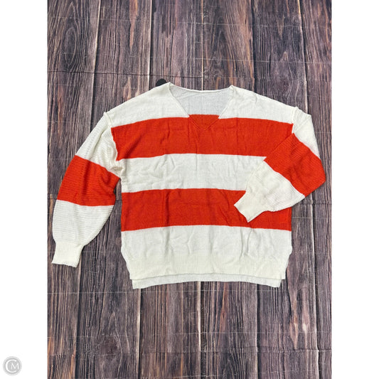 Top Long Sleeve By Clothes Mentor In Orange & White, Size: Xl