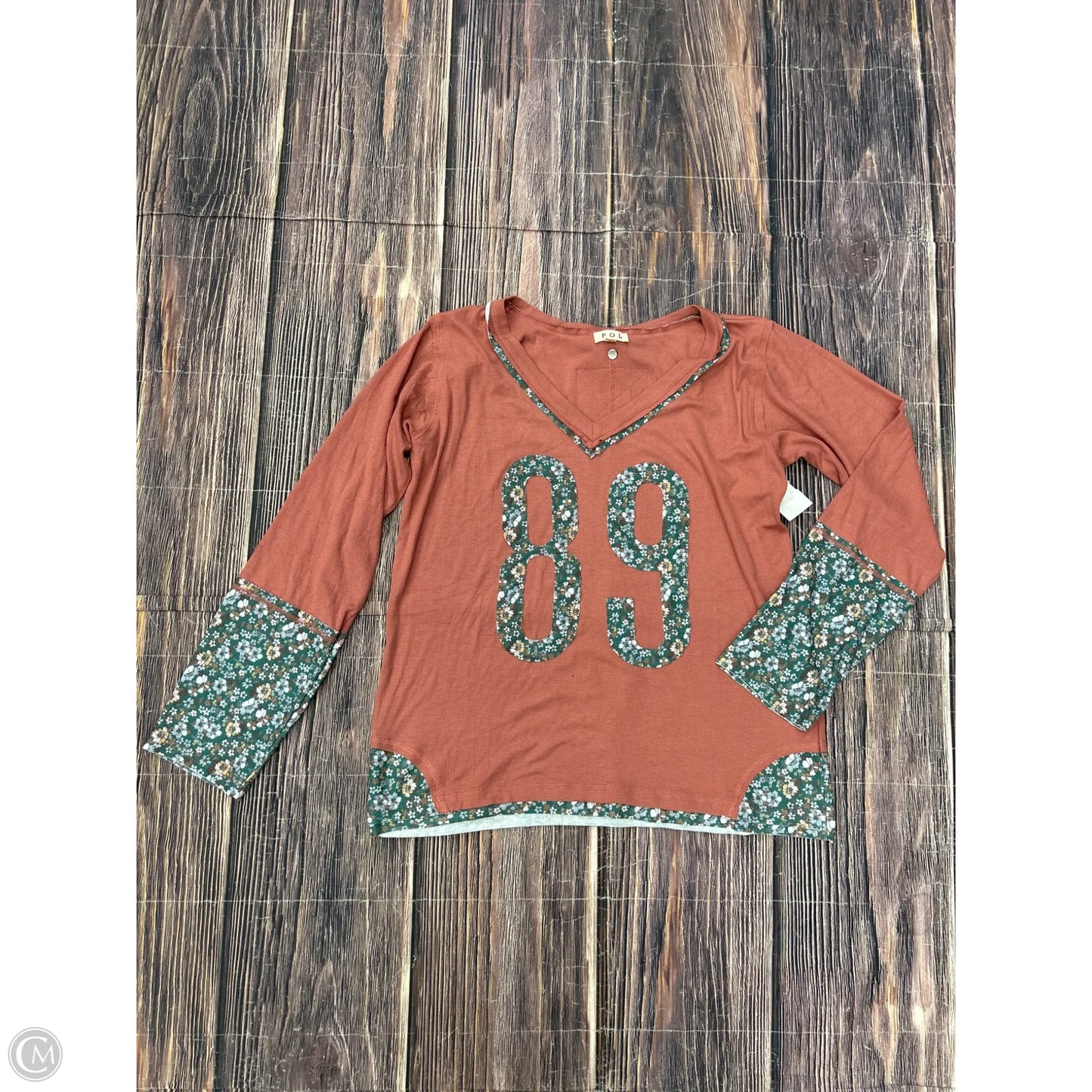 Top Long Sleeve By Pol In Pink, Size: L