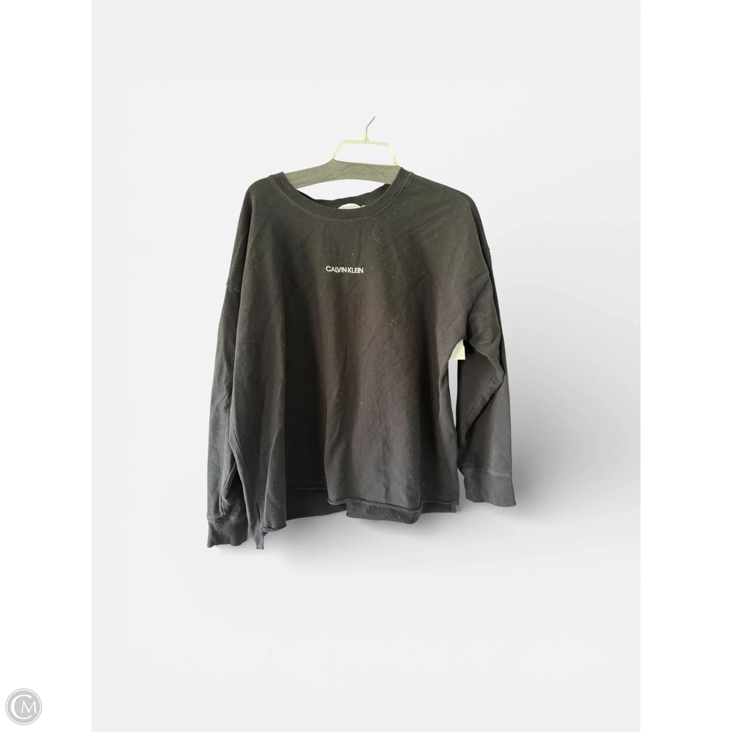Top Long Sleeve By Calvin Klein In Black, Size: L