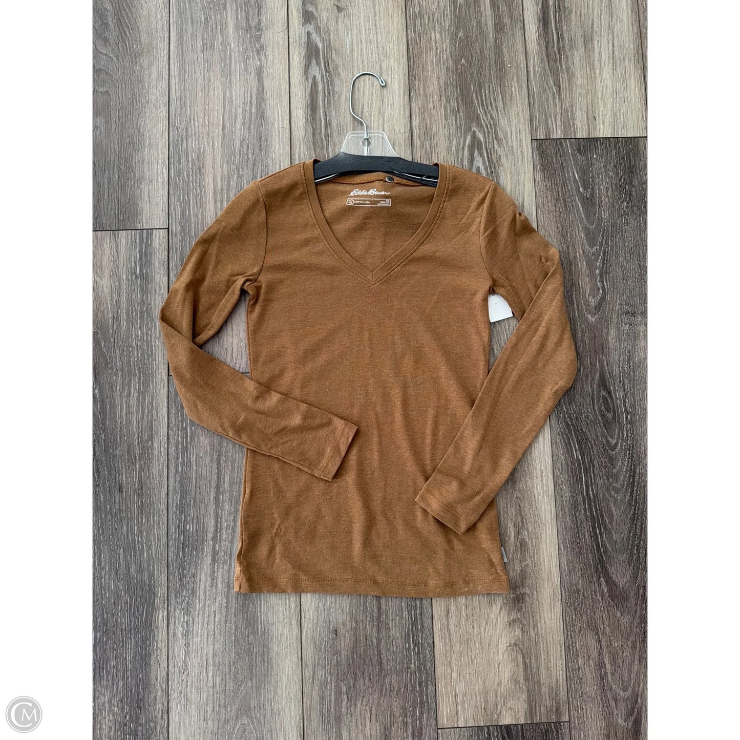 Top Long Sleeve Basic By Eddie Bauer In Brown, Size: Xs