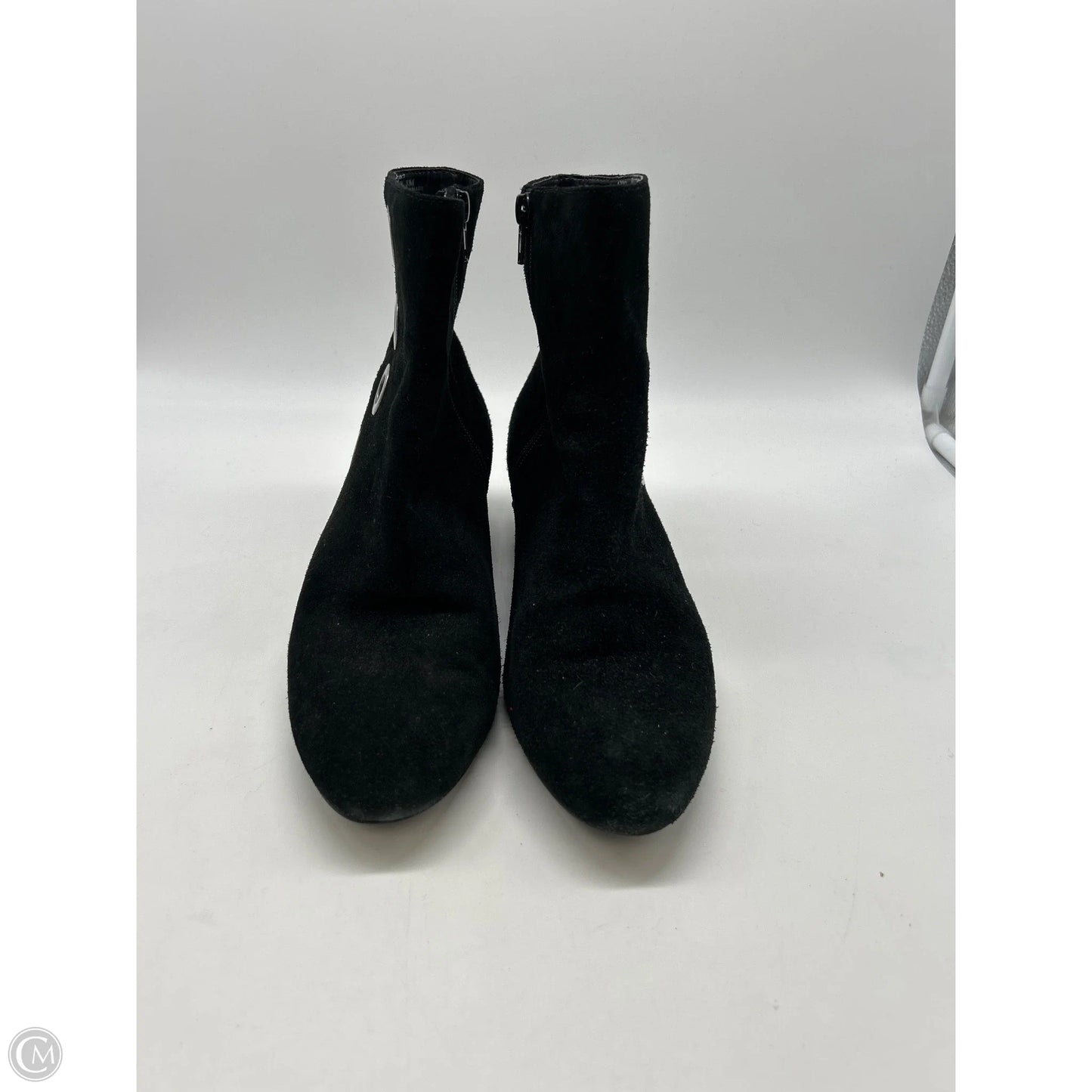 Boots Ankle Heels By Logo In Black, Size: 8