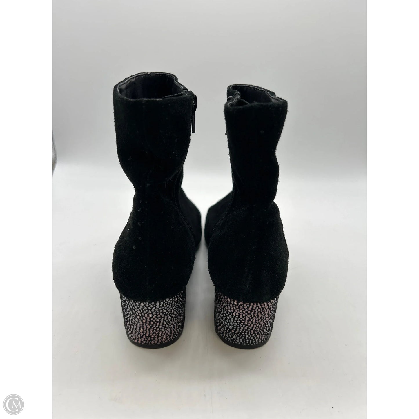 Boots Ankle Heels By Logo In Black, Size: 8