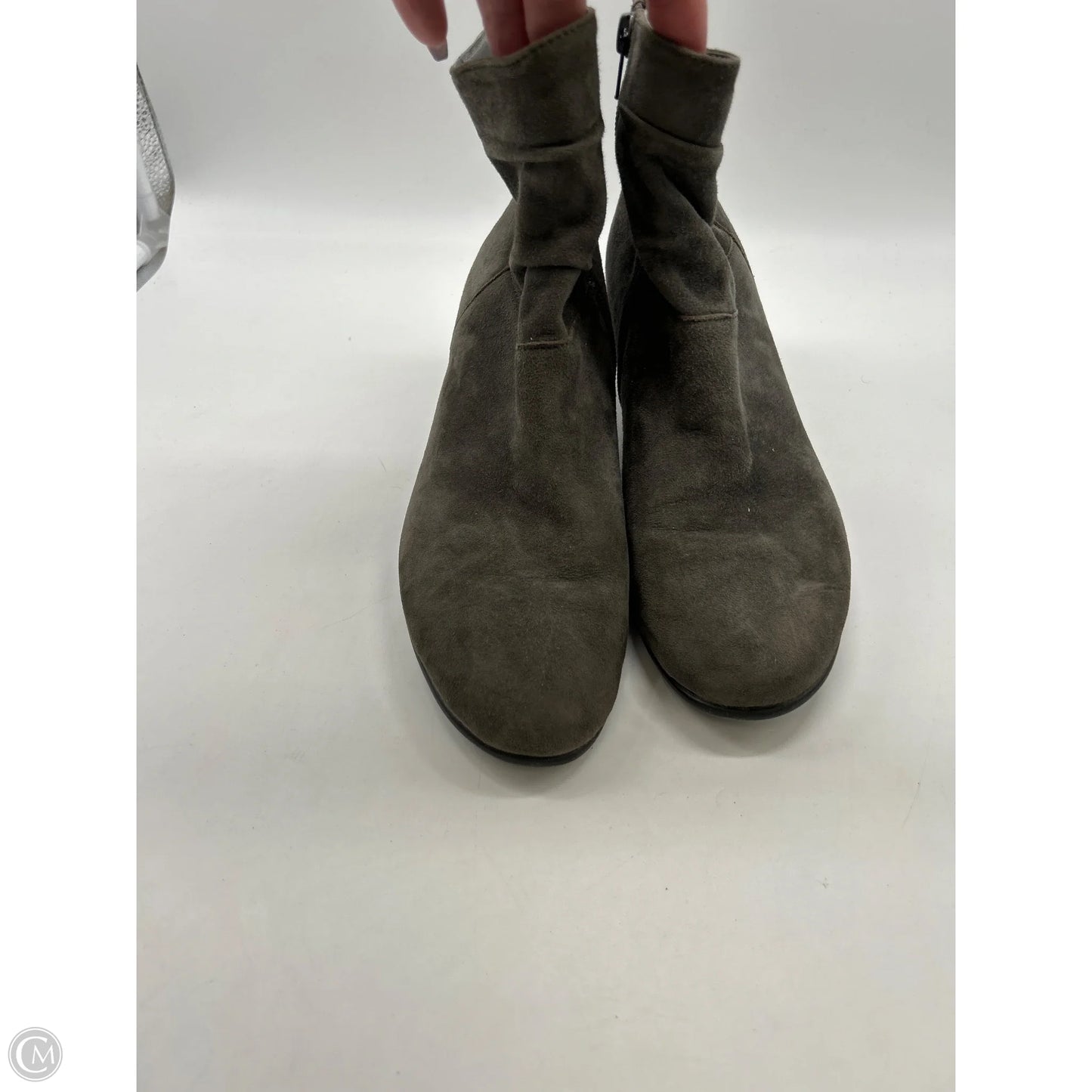 Boots Ankle Heels By Aerosoles In Grey, Size: 8