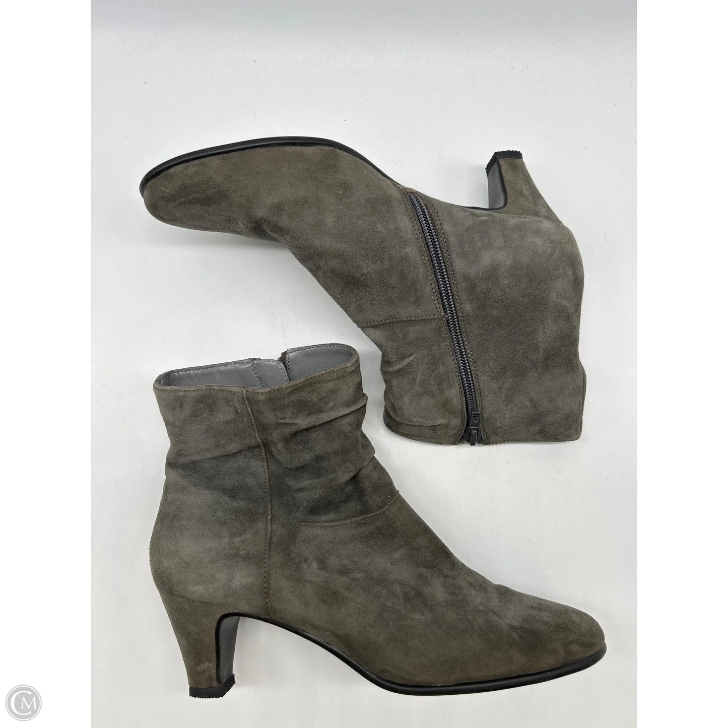 Boots Ankle Heels By Aerosoles In Grey, Size: 8