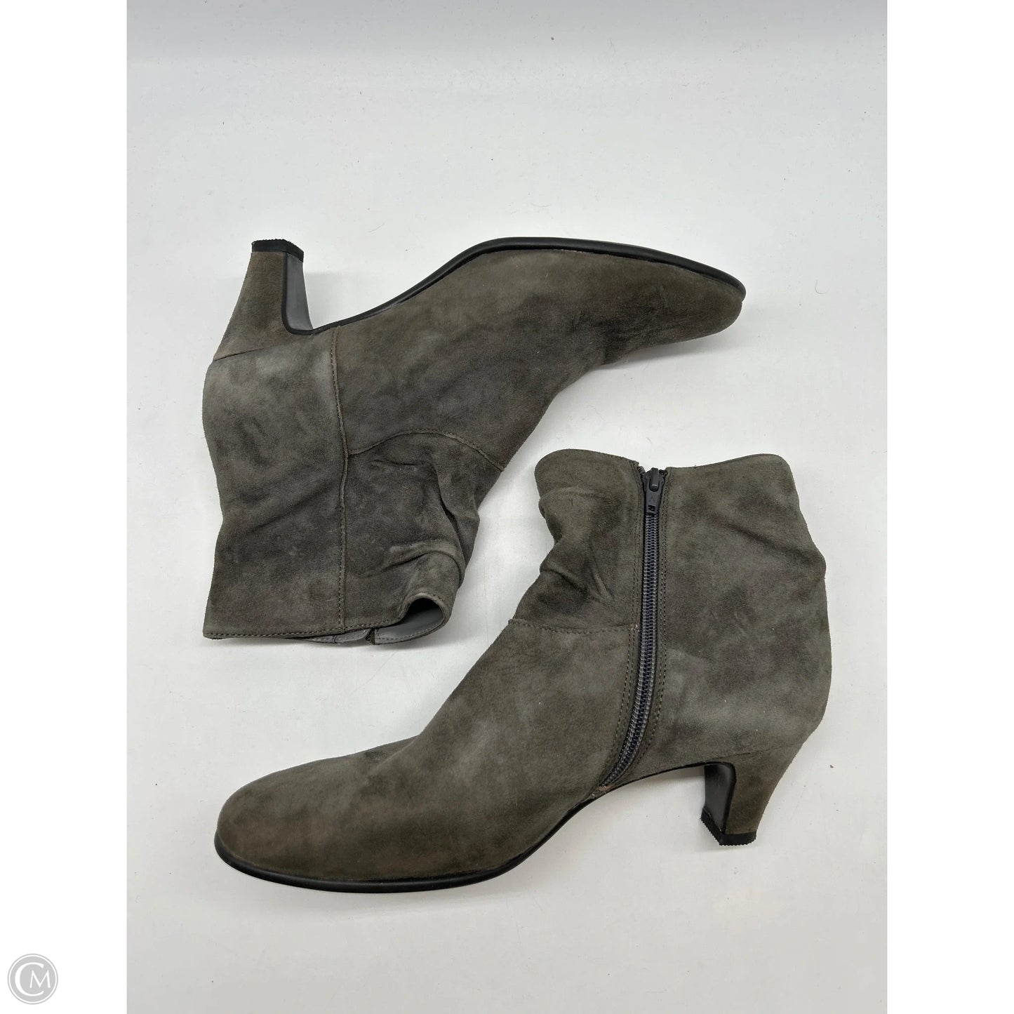 Boots Ankle Heels By Aerosoles In Grey, Size: 8