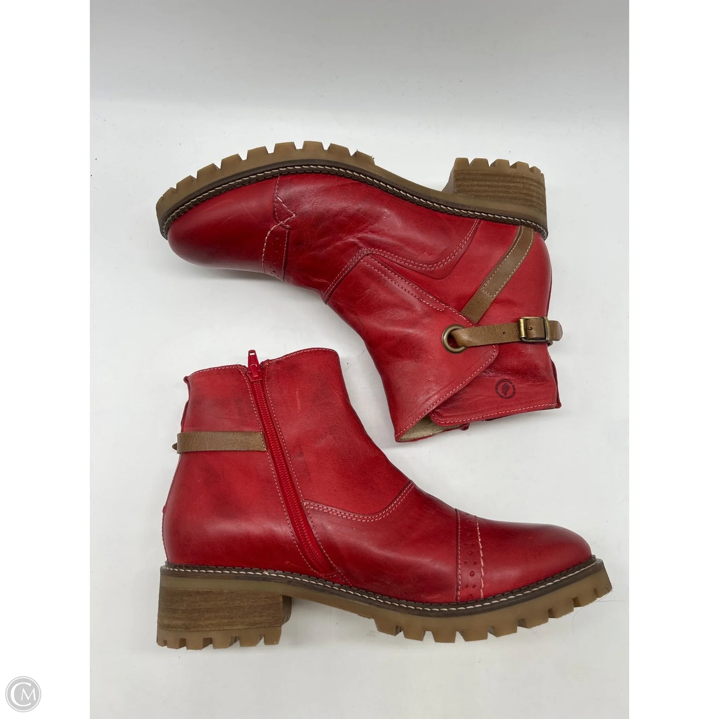 Boots Ankle Flats By Cmb In Red, Size: 11.5