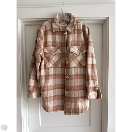 Jacket Shirt By Carly Jean In Tan, Size: M