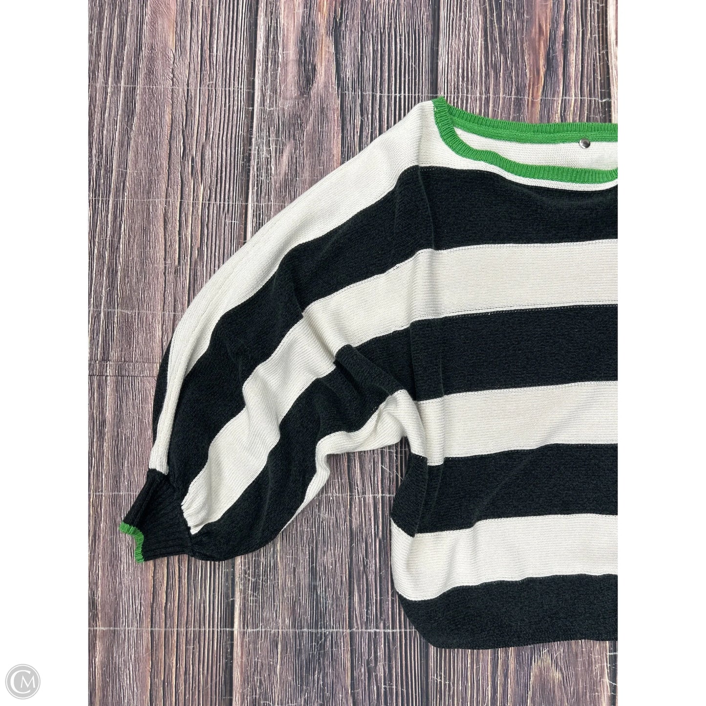 Sweater By Maeve In Black & White, Size: L