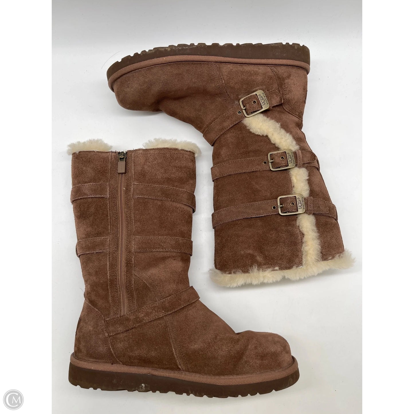 Boots Designer By Ugg In Brown, Size: 6