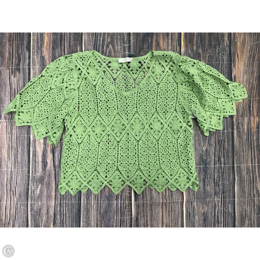 Top Short Sleeve By Solitaire In Green, Size: L