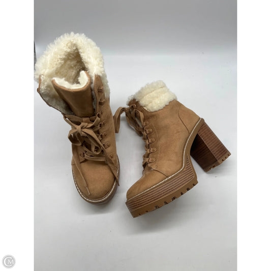 Boots Ankle Heels By Express In Brown, Size: 8